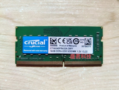 crucial/英睿达16G DDR4-3200 SODIMM 1.2V笔记本内CT16G4SFRA32A