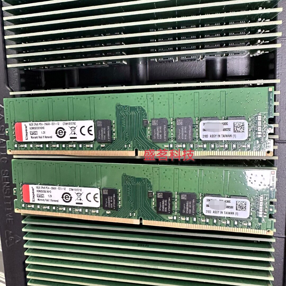 KSM26ED8/16HD 金士顿16G 2RX8 PC4-2666V-EE1 纯ECC服务器内存条