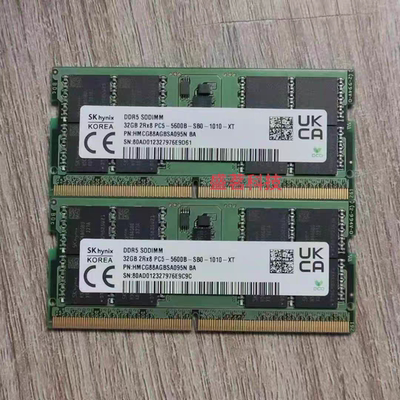 SK海力士 HMCG88AGBSA095N 32G 2RX8 DDR5 PC5-5600B-S笔记本内存