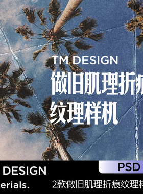 做旧肌理复古折印折痕纹理纹路噪点纸张照片效果ps样机设计素材