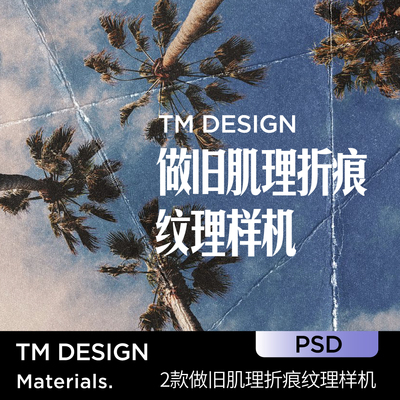 做旧肌理复古折印折痕纹理纹路噪点纸张照片效果ps样机设计素材