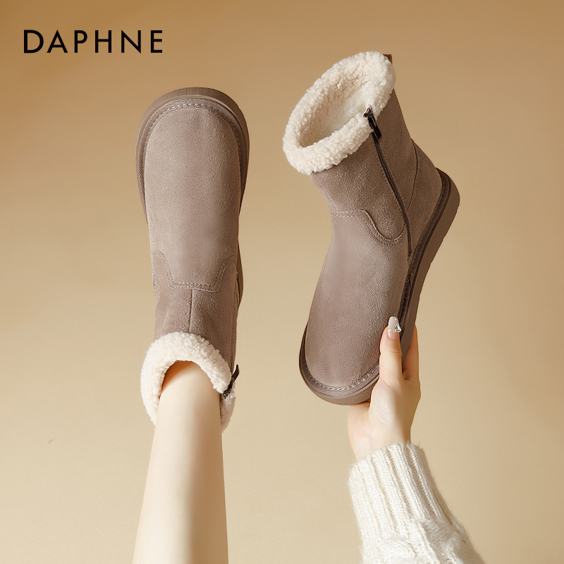 达芙妮雪地靴冬季短靴