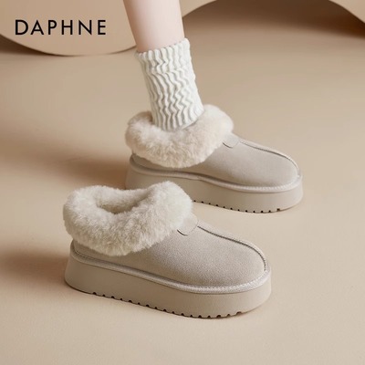 达芙妮雪地靴冬季短靴加绒