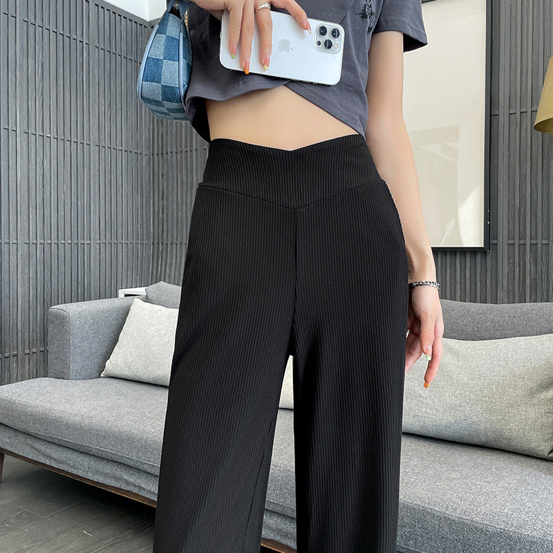 冰丝阔腿裤女小个子高腰垂感2023年新款黑色显瘦窄版直筒休闲裤子怎么样,好用不?