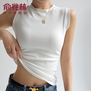 白色纯棉圆领吊带背心女士内搭夏季 坎肩打底上衣可外穿 遮副乳无袖