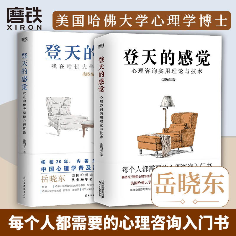 【全2册】登天的感觉 我在哈佛大学做心理咨询+心理咨询实用理论与技术12 岳晓东 成长心理学畅销磨铁图书正版书籍自控力乌合之众