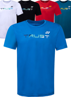 YONEX尤尼克斯yy羽毛球服男女运动上衣T恤圆领短袖团队比赛服速干