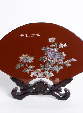 扇形生日商务工艺品扬州漆器厂