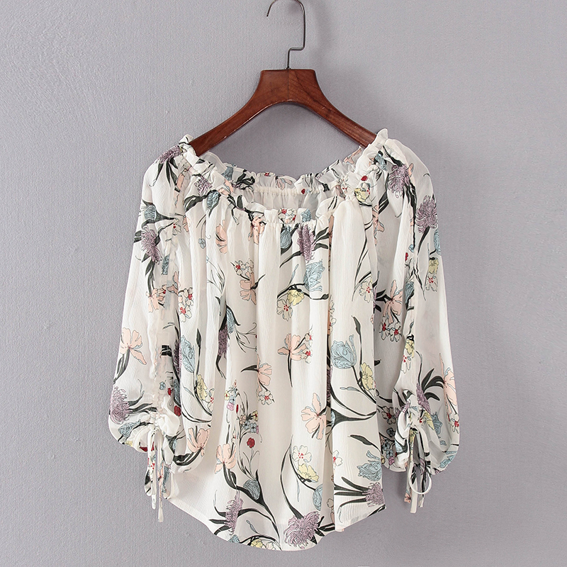 碧系列 夏季新款品牌女装库存折扣日系风印花上衣F1744D