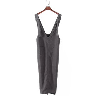 库存折扣背带调节袢连衣裙F1690A 品牌女装 G系列 春秋新款