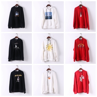 新款 百搭休闲薄款 春秋库存折扣多款 情侣款 卫衣D571 式 单件系列