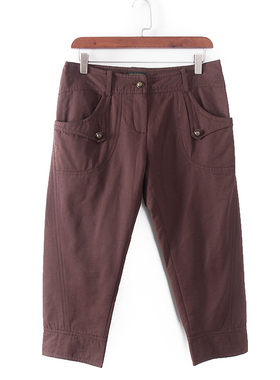 贝系列 秋冬新款品牌库存折扣女装时尚百搭有里布七分裤F314C