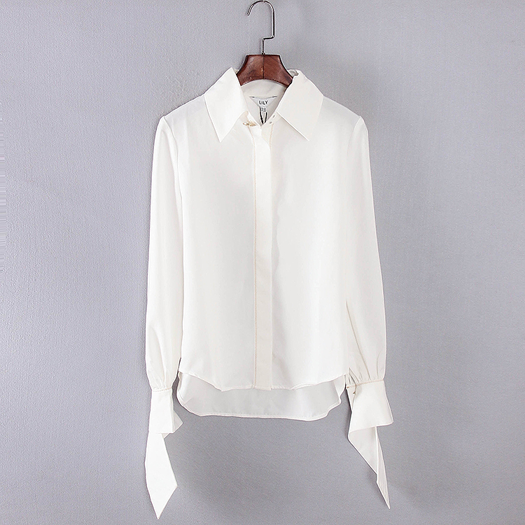 莉系列休闲通勤长袖纯色上衣