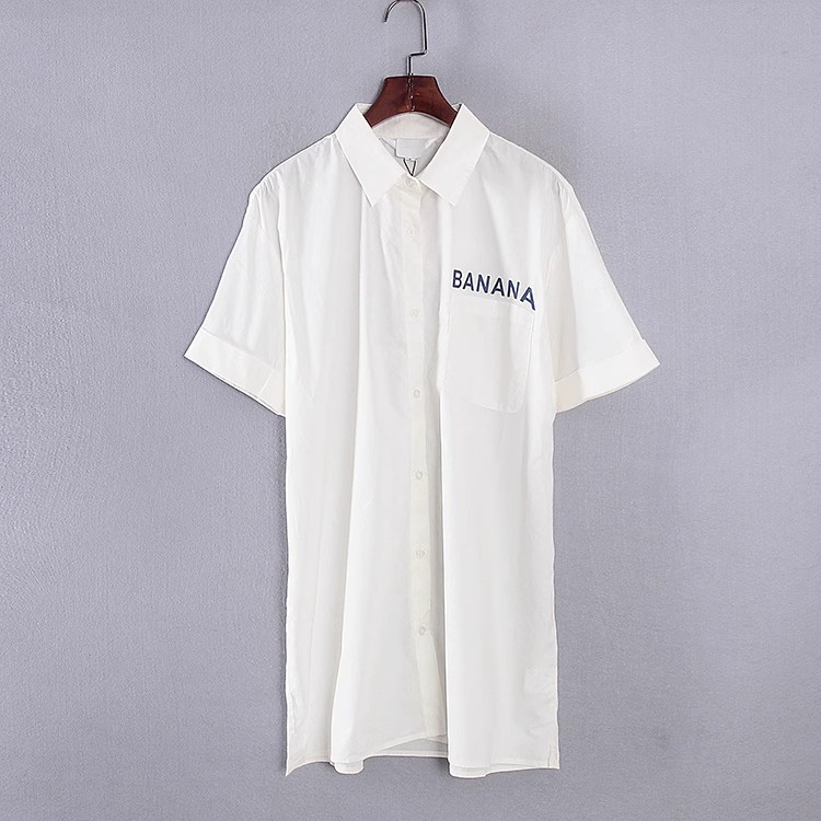 时尚百搭纯色衬衫连衣裙