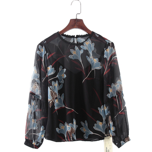 索系列 春秋新款品牌库存折扣女装复古印花上衣两件套F764