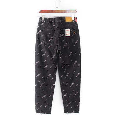 适中春秋宽松锥型牛仔裤