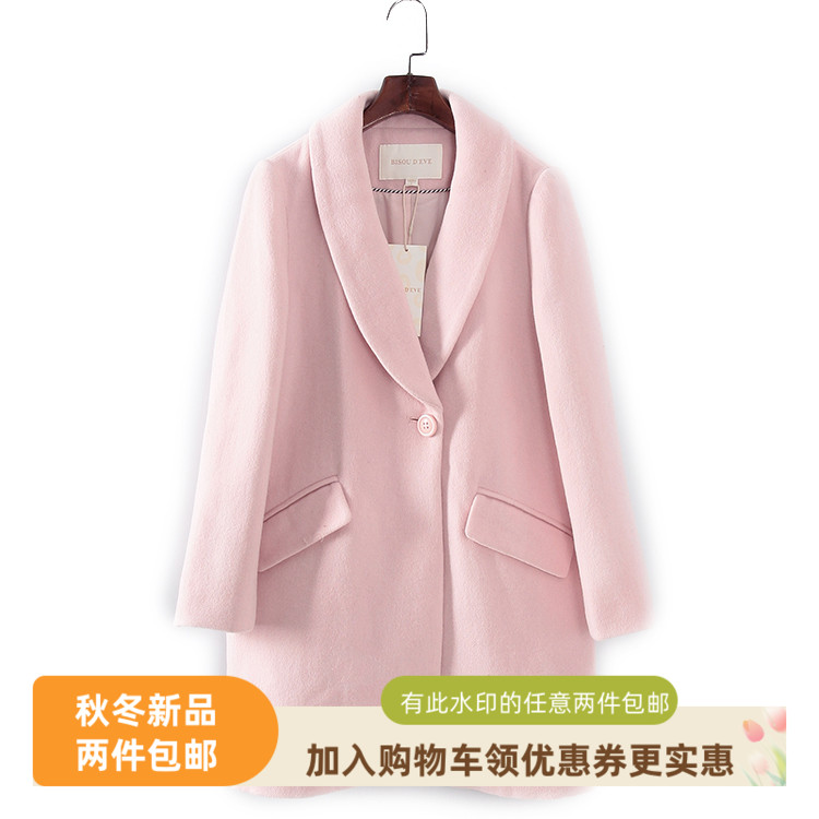 碧系列中长款通勤风毛呢大衣