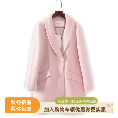 碧系列中长款通勤风毛呢大衣