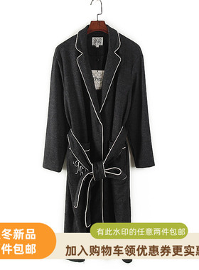 纳系列 秋冬款高端女装库存折扣时尚大气系带中长毛呢大衣Y3355