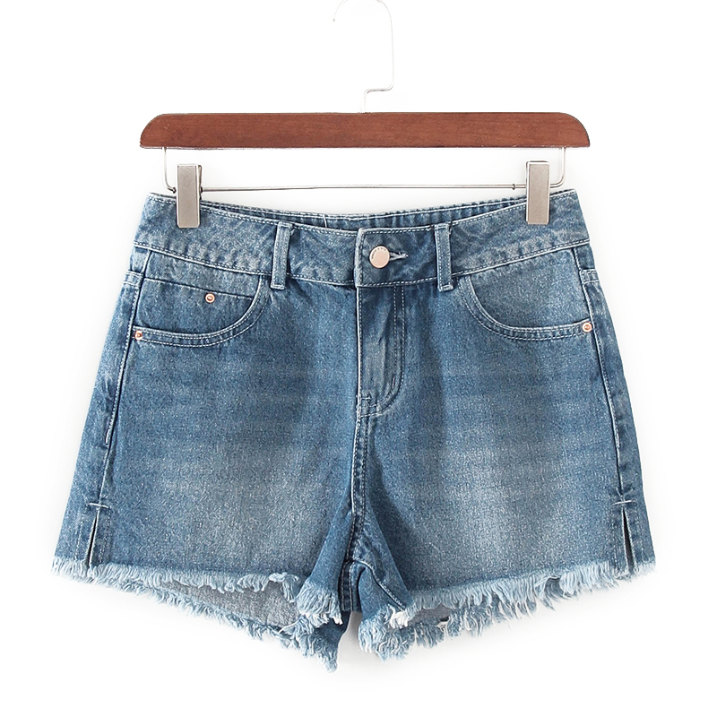 碧系列 夏季新款品牌女装库存折扣潮流百搭牛仔短裤F1876A