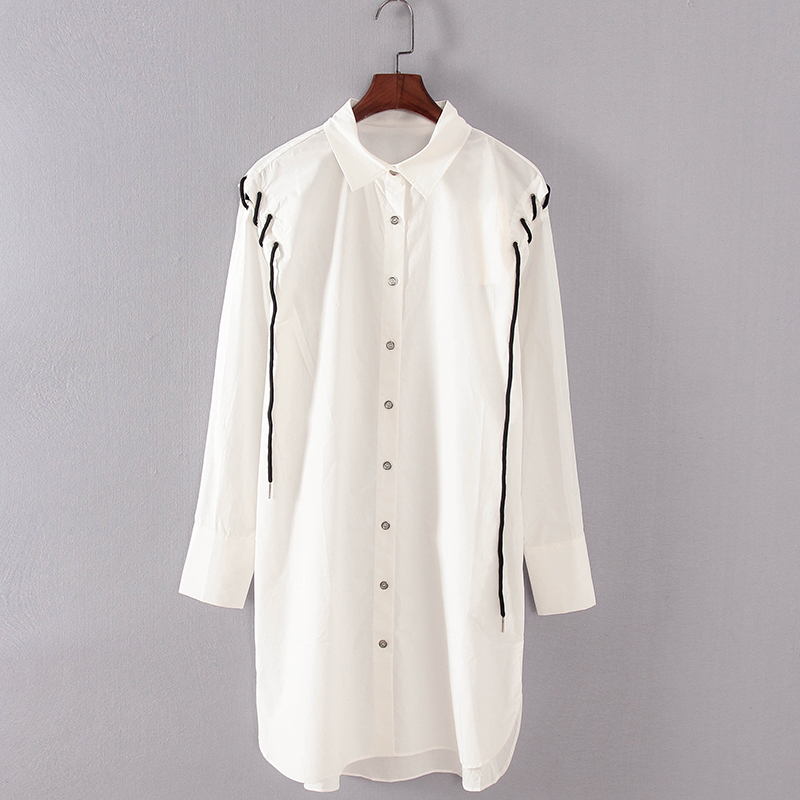 碧系列 春夏新款品牌女装库存折扣韩系宽松衬衫连衣裙F1795