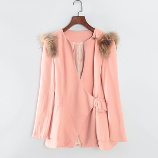 库存折扣甜美荷叶边修身 秋冬女装 外套Y3805A 新款 林系列