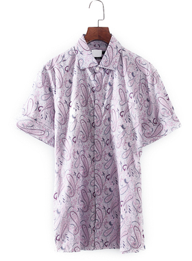 MC系列 夏季新品品牌男装库存折扣潮流帅气印花短袖衬衫S2789C