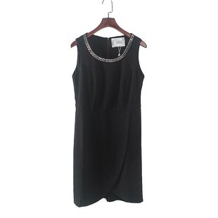 库存折扣镶钻修身 安系列 专柜女装 新款 摆开衩连衣裙Y1609 夏季