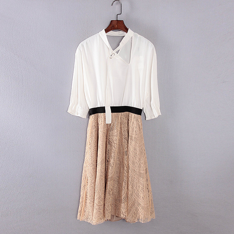 莉系列 春夏新款商务女装库存折扣领口系带中袖连衣裙S2592C,女装/女士精品,连衣裙,淘宝优惠券,粉丝福利购,淘宝优惠卷