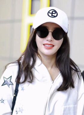 秦岚古力娜扎赖雨濛同款绿色墨镜