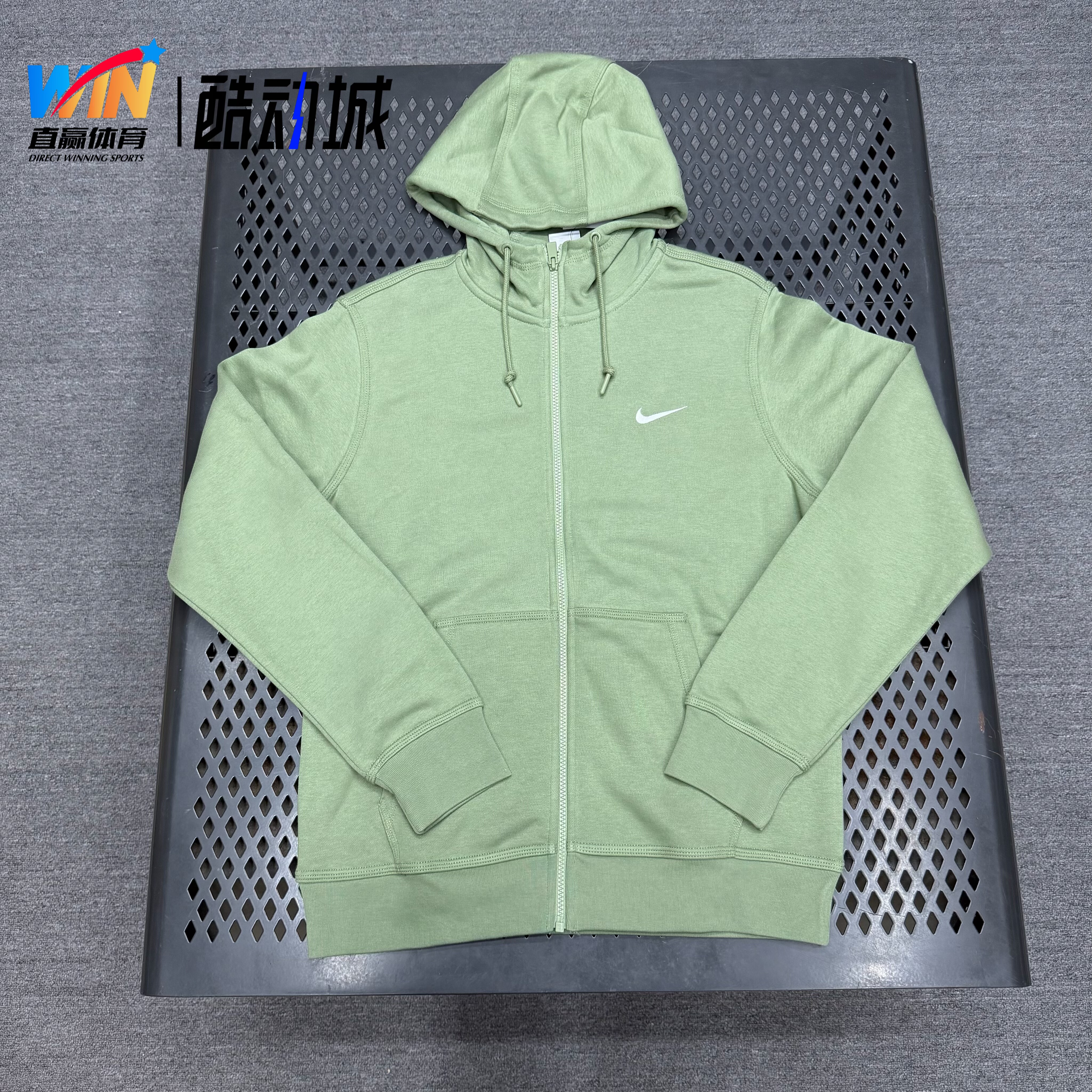 Nike/耐克 男加绒保暖连帽休闲拉链运动针织外套夹克623451-341