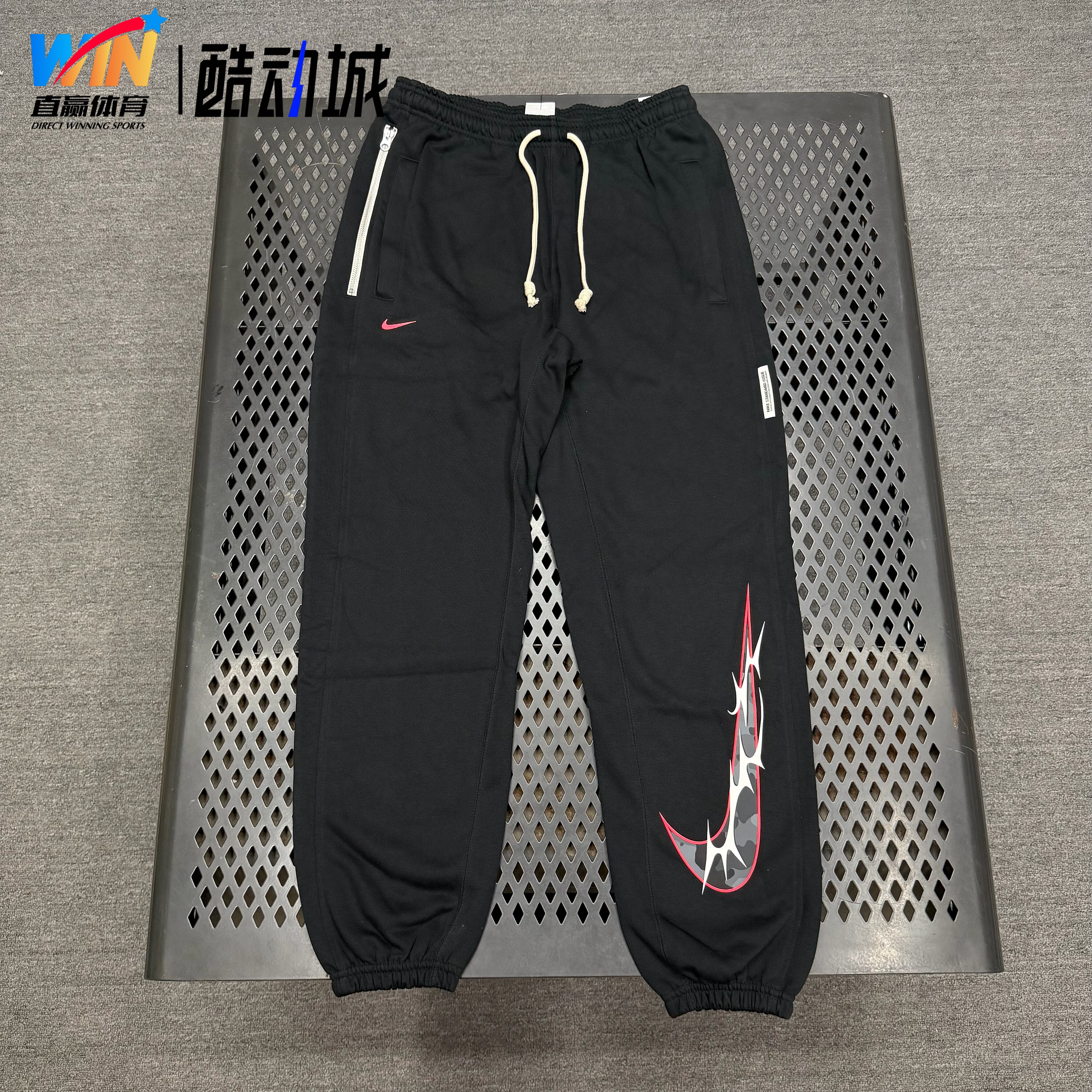 耐克/Nike 男子束脚加绒保暖宽松印花针织运动休闲长裤HV1844-010