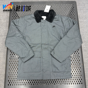 耐克Nike 男子翻毛领工装大衣加绒保暖厚棉服夹克外套FD6683-068