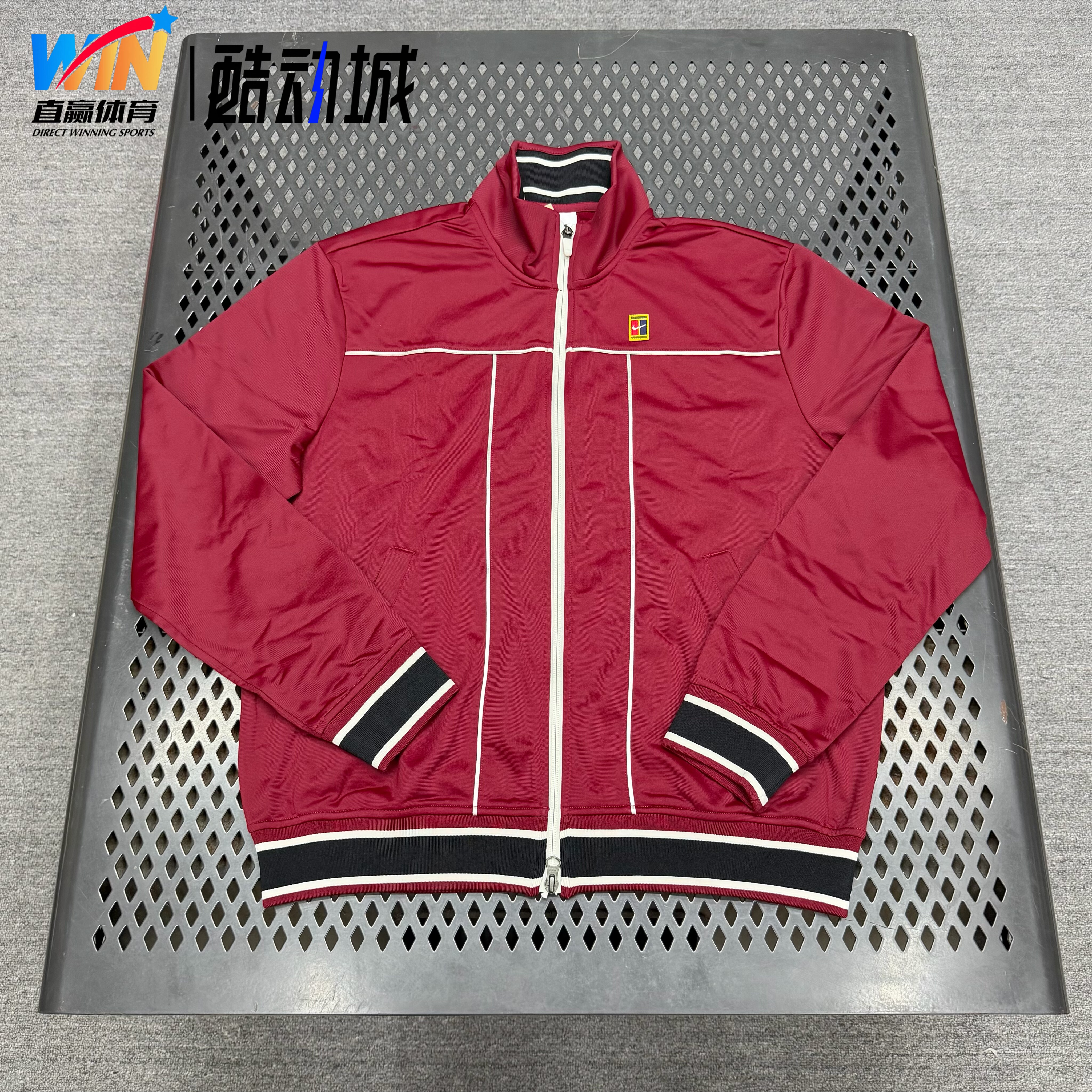 NIKE耐克 男子立领网球梭织训练短款运动休闲夹克外套HV8213-677