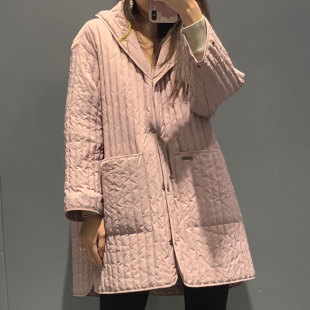 雪酿肌理 粉蓝色羽绒服女冬短款轻薄羽绒宽松时尚气质显瘦新
