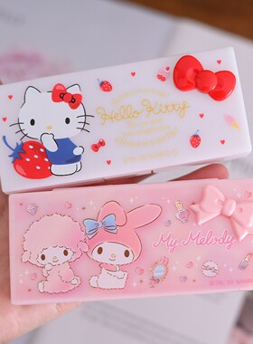 收纳盒塑料日本hellokitty分隔
