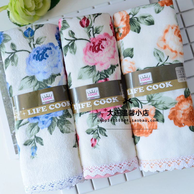 韩国印花3条装超细纤维毛巾