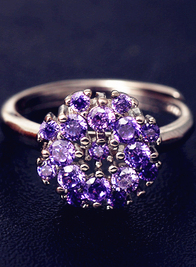 水晶圆满礼物甜美风女士百搭戒指