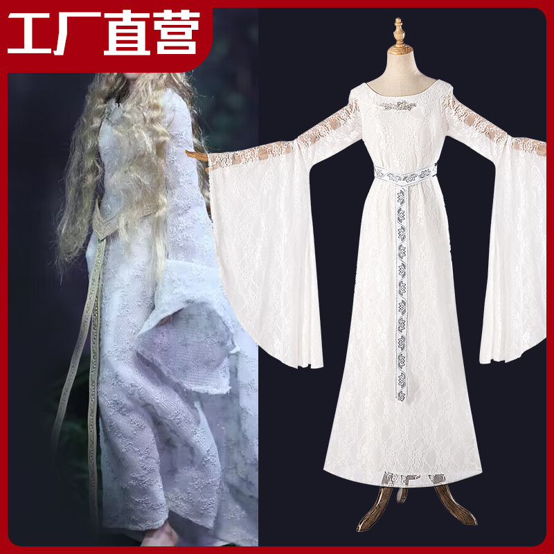 新次元指环王cos服精灵女王凯兰崔尔电影同款cosplay服装