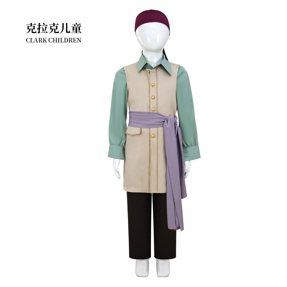 后室克拉克船长儿童cos服万圣节海盗帽子全套Cosplay角色演出服饰