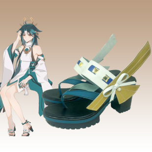 凉拖鞋女cosplay鞋靴原神八重魈子cos鞋增高动漫鞋八重神子人字拖