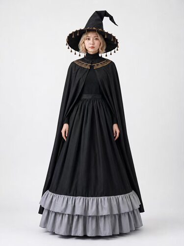 尖帽子的魔法工坊2  coco可可黑色连衣裙魔法漫展cosplay角色扮演