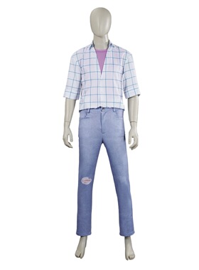 猎魔女团K-POPcos服沙加恶魔男团蓝色衬衣牛仔套装动漫舞台演出服