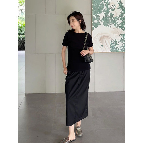 短袖休闲常规露背华夫格纹