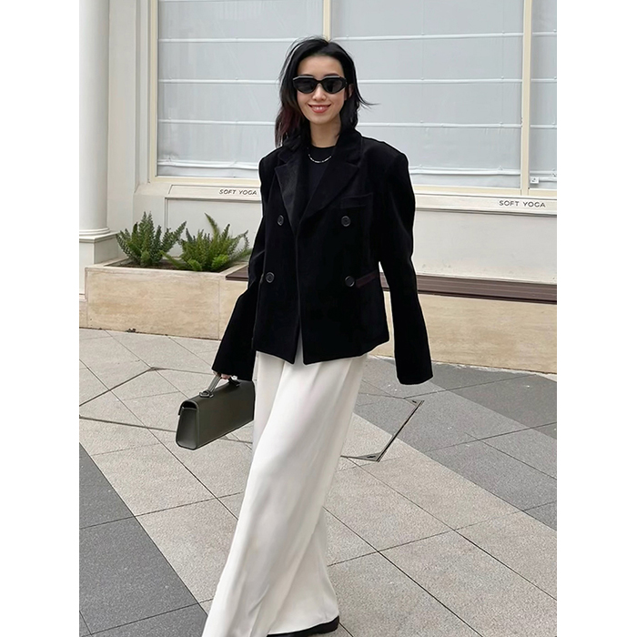 DRAE常规休闲丝绒西装外套