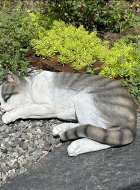 户外仿真猫咪雕塑摆件
