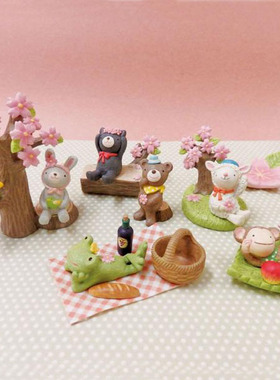 zakka樱花草地进口树脂新款摆件