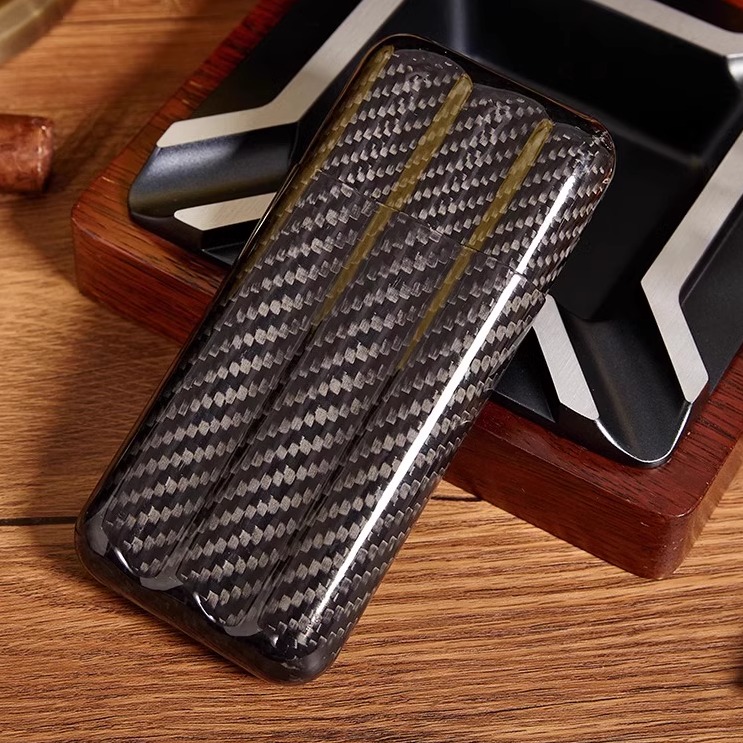 LUXFO碳纤维雪茄套二三支装雪茄便携保湿管时尚个性轻便耐压烟盒