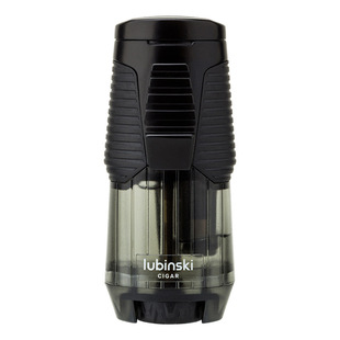 LUBINSKI雪茄打火机便携蓝火焰单直冲透视气窗烟托设计充气打火机