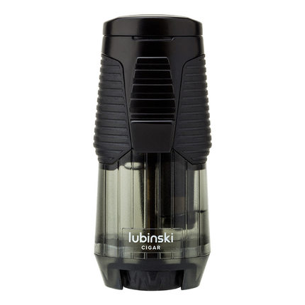 LUBINSKI雪茄打火机便携蓝火焰单直冲透视气窗烟托设计充气打火机